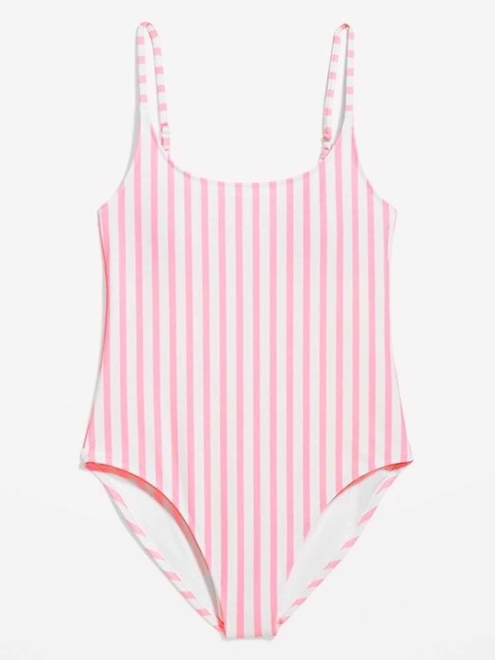Old Navy Pink & White Striped Scoop One-Piece Swimsuit